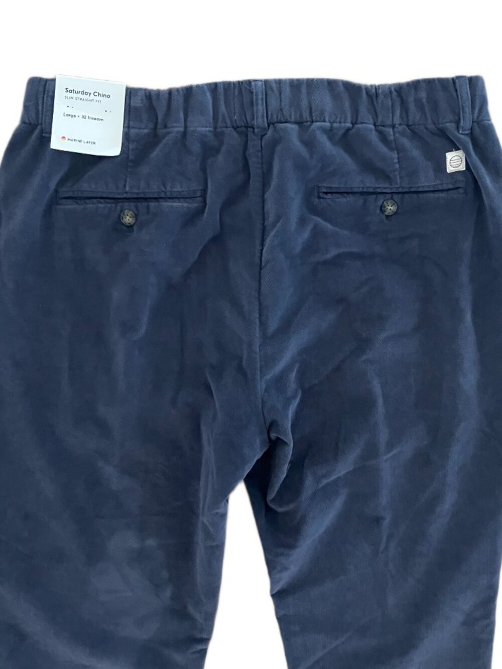 Marine Layer Men's Saturday Moleskin Slim Straight Chino Mood Indigo Size L-32 - Picture 13 of 13